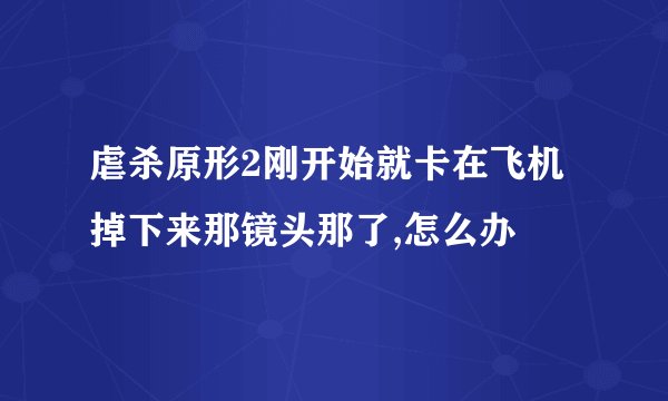 虐杀原形2刚开始就卡在飞机掉下来那镜头那了,怎么办