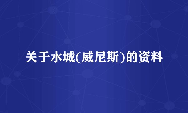 关于水城(威尼斯)的资料