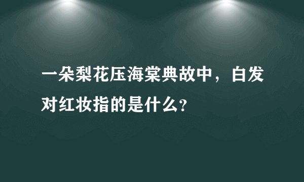 一朵梨花压海棠典故中，白发对红妆指的是什么？