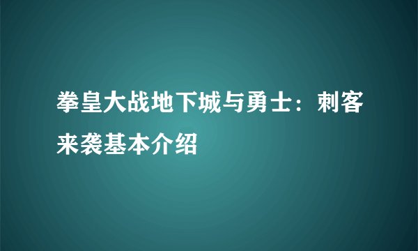拳皇大战地下城与勇士：刺客来袭基本介绍