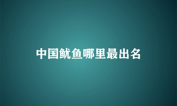 中国鱿鱼哪里最出名