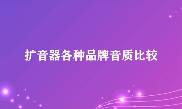 扩音器各种品牌音质比较