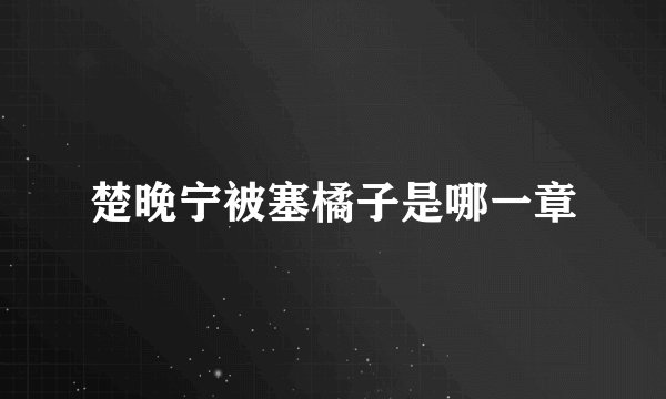 楚晚宁被塞橘子是哪一章