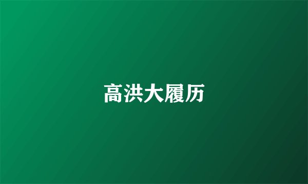 高洪大履历