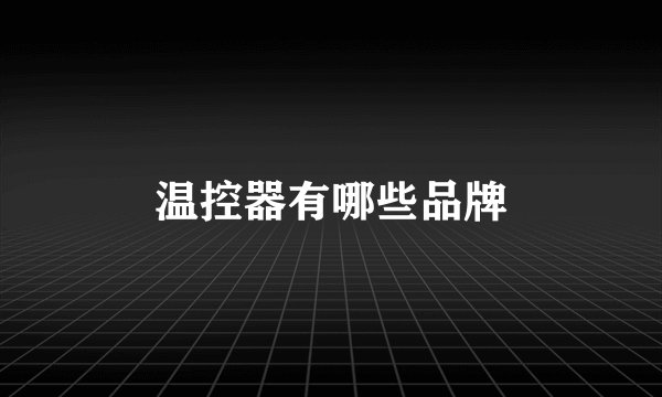 温控器有哪些品牌