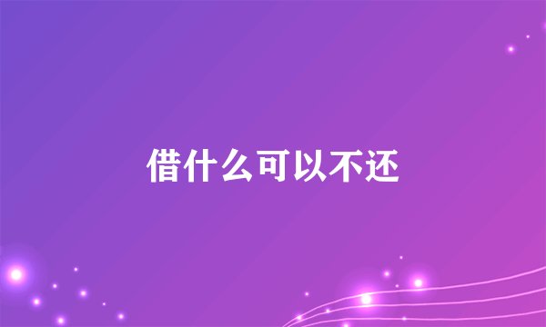 借什么可以不还