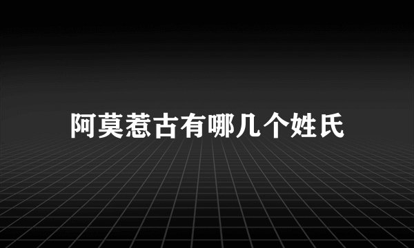 阿莫惹古有哪几个姓氏