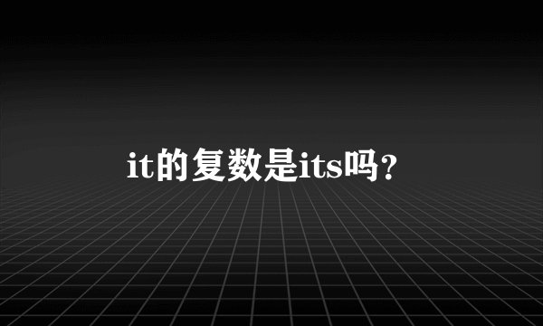 it的复数是its吗？