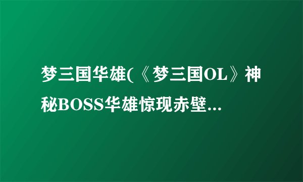 梦三国华雄(《梦三国OL》神秘BOSS华雄惊现赤壁)介绍_梦三国华雄(《梦三国OL》神秘BOSS华雄惊现赤壁)是什么