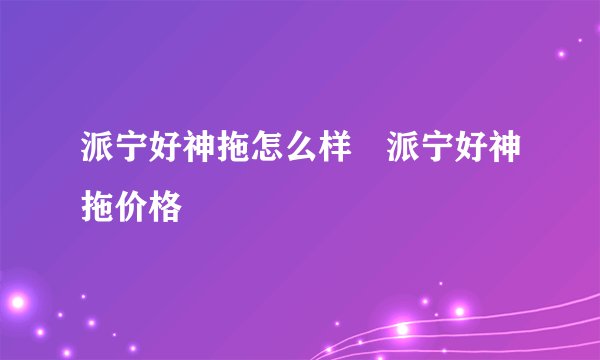 派宁好神拖怎么样 派宁好神拖价格