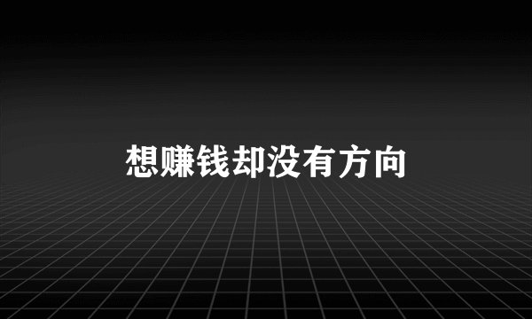 想赚钱却没有方向