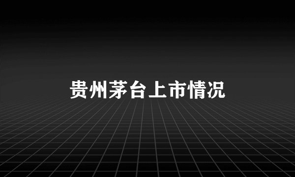 贵州茅台上市情况