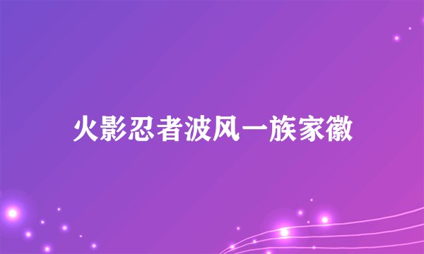火影忍者波风一族家徽