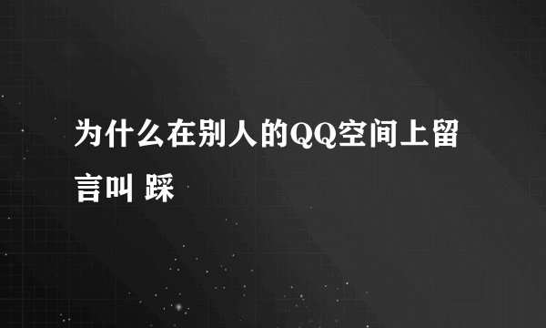 为什么在别人的QQ空间上留言叫 踩