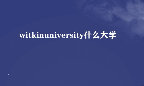 witkinuniversity什么大学