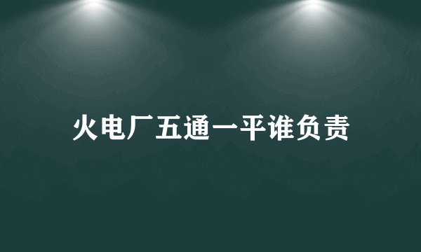 火电厂五通一平谁负责