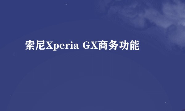 索尼Xperia GX商务功能