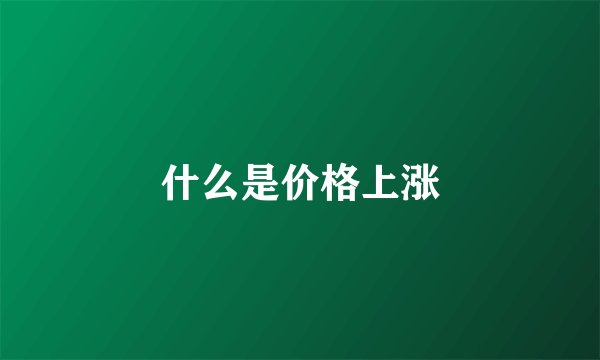 什么是价格上涨