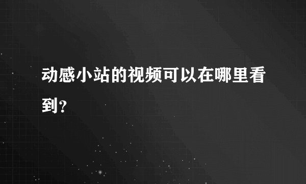 动感小站的视频可以在哪里看到？