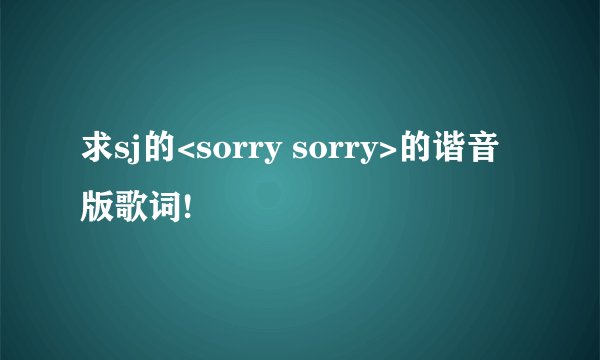 求sj的<sorry sorry>的谐音版歌词!