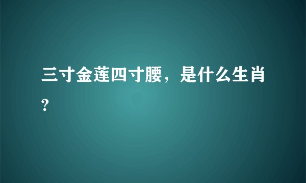 三寸金莲四寸腰，是什么生肖?