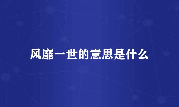 风靡一世的意思是什么