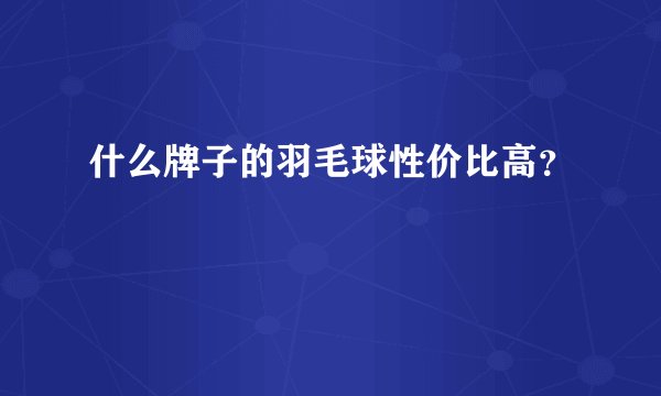 什么牌子的羽毛球性价比高？