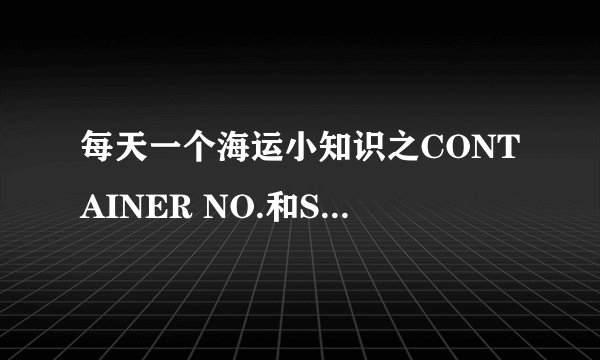 每天一个海运小知识之CONTAINER NO.和SEAL NO.