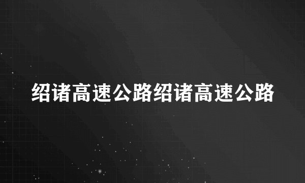 绍诸高速公路绍诸高速公路