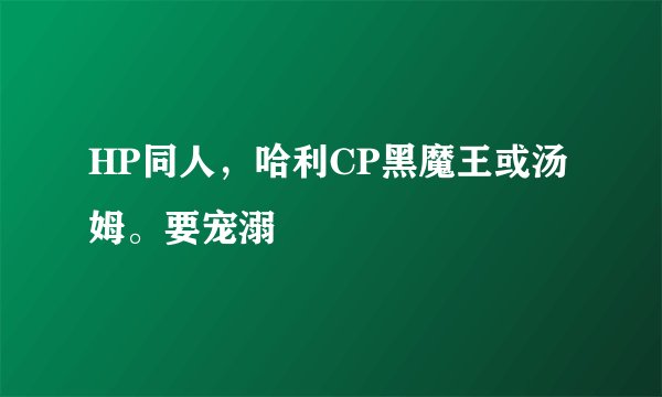HP同人，哈利CP黑魔王或汤姆。要宠溺