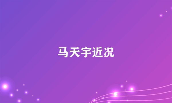 马天宇近况