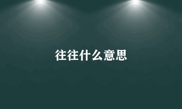 往往什么意思
