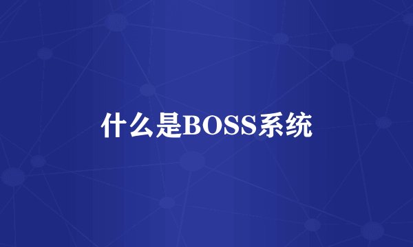 什么是BOSS系统