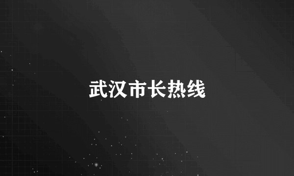 武汉市长热线