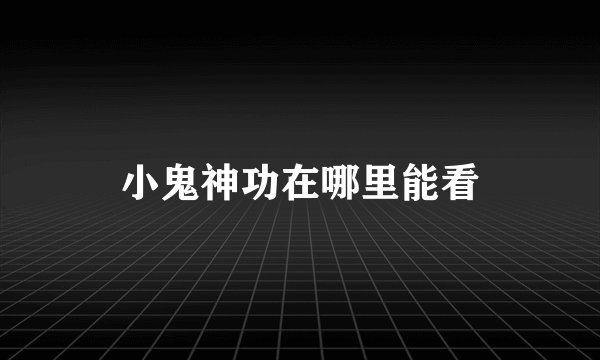 小鬼神功在哪里能看