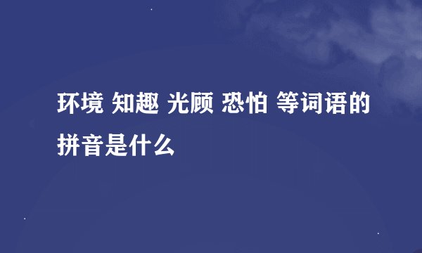 环境 知趣 光顾 恐怕 等词语的拼音是什么
