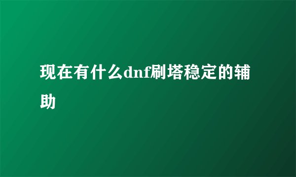 现在有什么dnf刷塔稳定的辅助