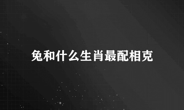 兔和什么生肖最配相克