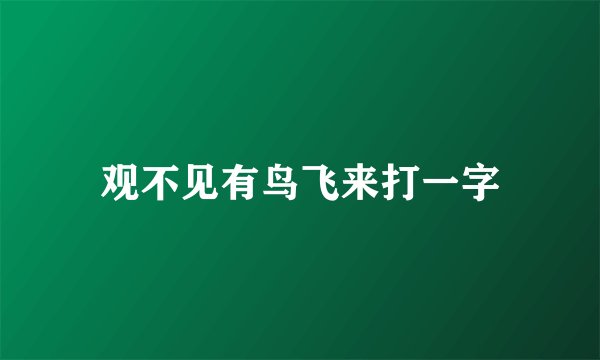 观不见有鸟飞来打一字
