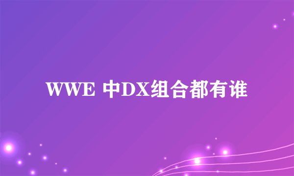 WWE 中DX组合都有谁