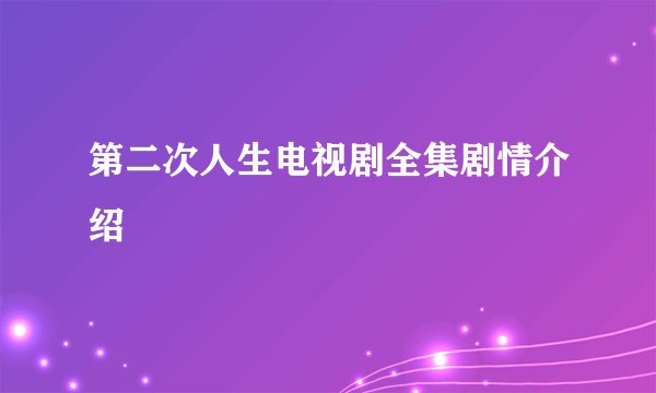 第二次人生电视剧全集剧情介绍