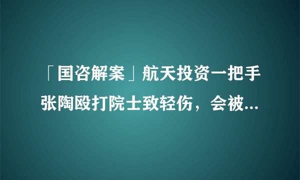 「国咨解案」航天投资一把手张陶殴打院士致轻伤，会被判坐牢吗？