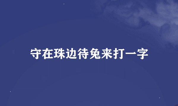 守在珠边待兔来打一字