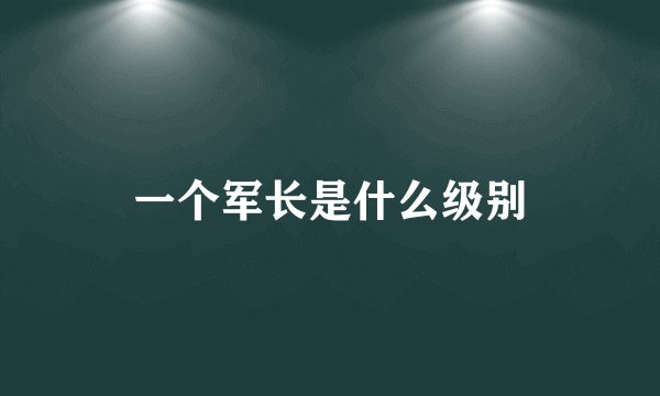 一个军长是什么级别