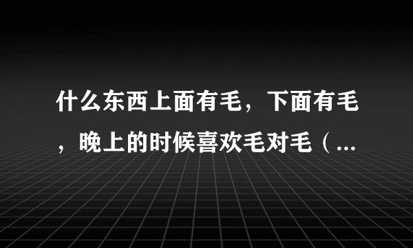 什么东西上面有毛，下面有毛，晚上的时候喜欢毛对毛（打一人体器官）谜底及原因