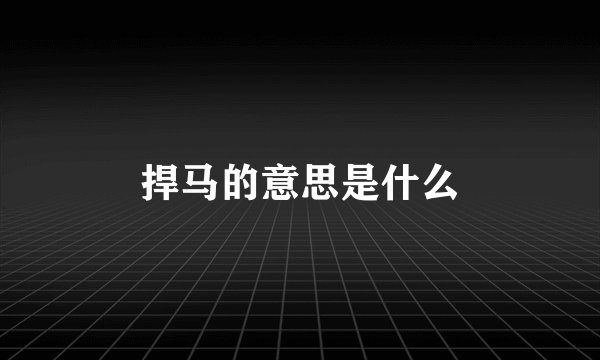 捍马的意思是什么
