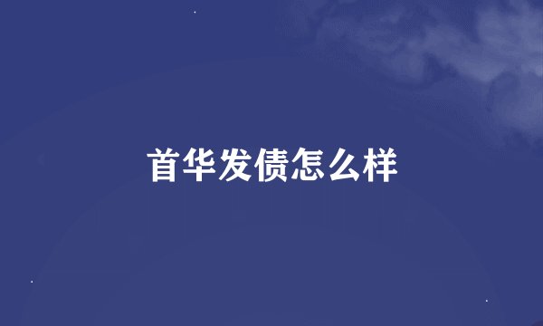 首华发债怎么样