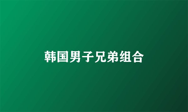 韩国男子兄弟组合