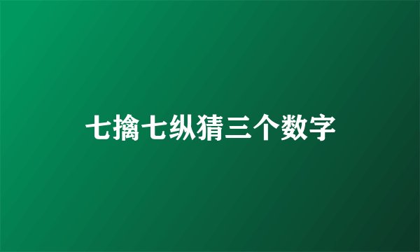 七擒七纵猜三个数字