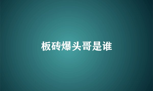 板砖爆头哥是谁